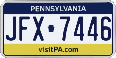 PA license plate JFX7446