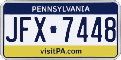 PA license plate JFX7448
