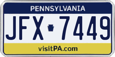 PA license plate JFX7449