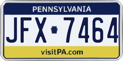 PA license plate JFX7464