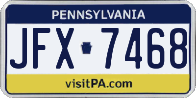 PA license plate JFX7468
