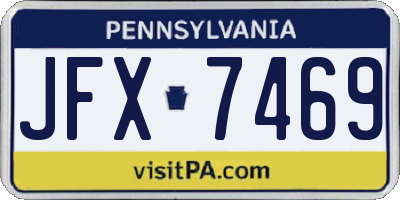 PA license plate JFX7469