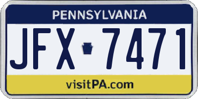 PA license plate JFX7471