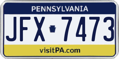 PA license plate JFX7473