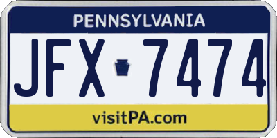 PA license plate JFX7474