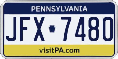 PA license plate JFX7480