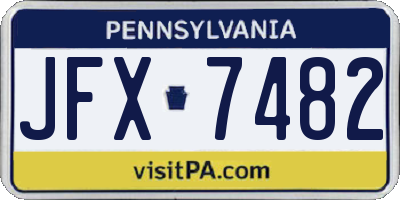 PA license plate JFX7482