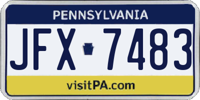 PA license plate JFX7483