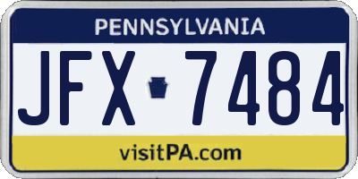 PA license plate JFX7484