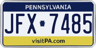 PA license plate JFX7485