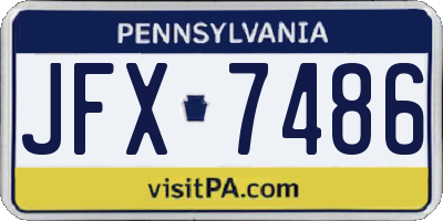 PA license plate JFX7486