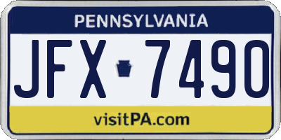 PA license plate JFX7490