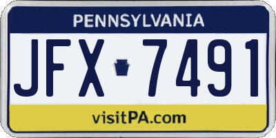 PA license plate JFX7491