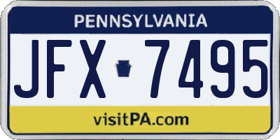 PA license plate JFX7495