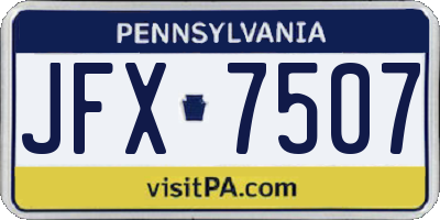 PA license plate JFX7507