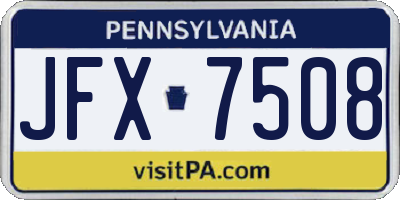 PA license plate JFX7508