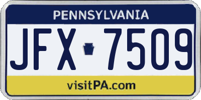 PA license plate JFX7509