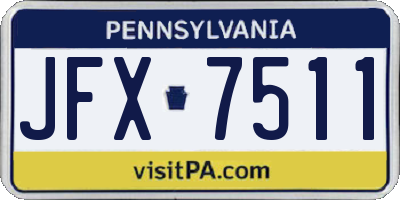 PA license plate JFX7511