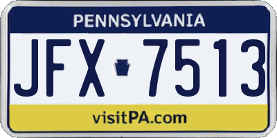 PA license plate JFX7513