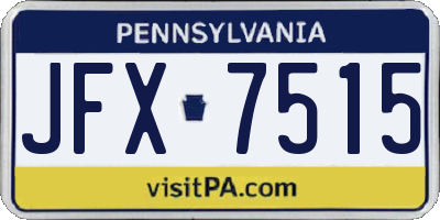 PA license plate JFX7515
