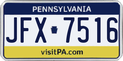 PA license plate JFX7516