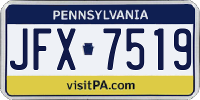 PA license plate JFX7519