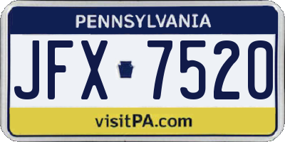 PA license plate JFX7520