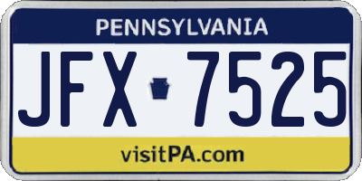 PA license plate JFX7525