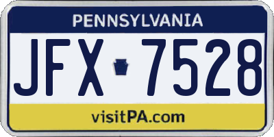 PA license plate JFX7528