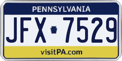 PA license plate JFX7529