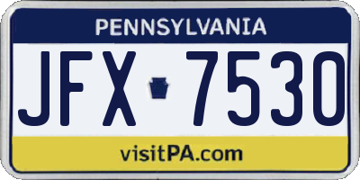 PA license plate JFX7530