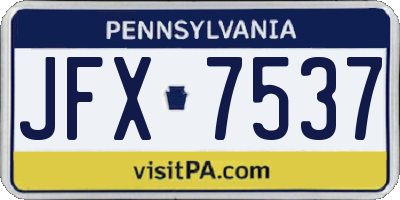 PA license plate JFX7537