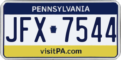 PA license plate JFX7544