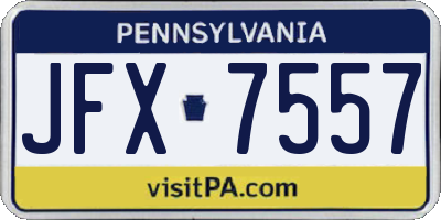 PA license plate JFX7557