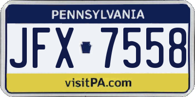 PA license plate JFX7558