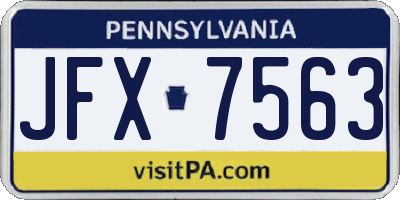 PA license plate JFX7563