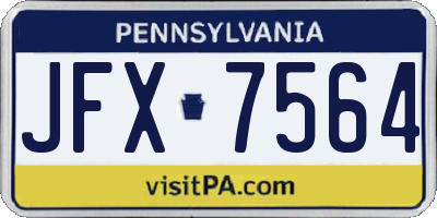 PA license plate JFX7564