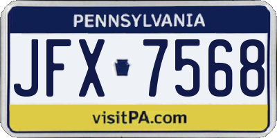 PA license plate JFX7568