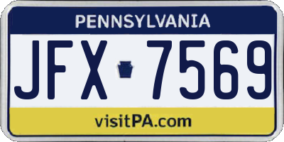 PA license plate JFX7569