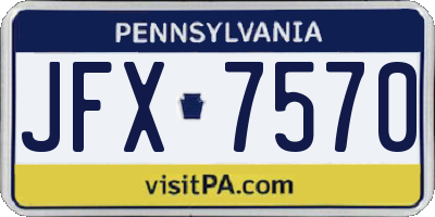 PA license plate JFX7570