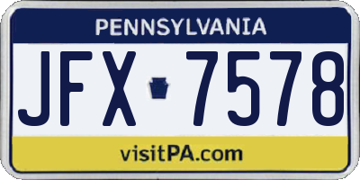 PA license plate JFX7578