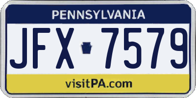 PA license plate JFX7579