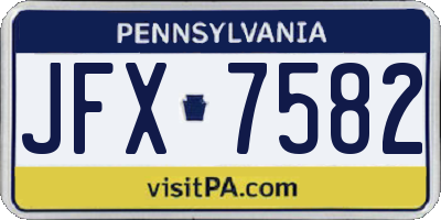 PA license plate JFX7582