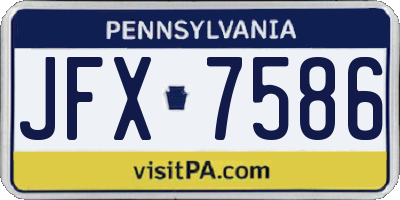PA license plate JFX7586