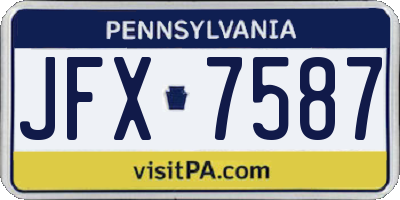 PA license plate JFX7587