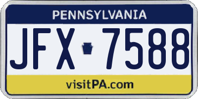 PA license plate JFX7588