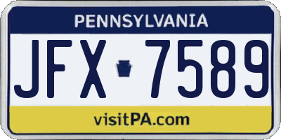 PA license plate JFX7589