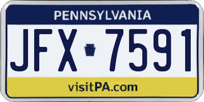 PA license plate JFX7591