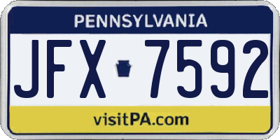PA license plate JFX7592
