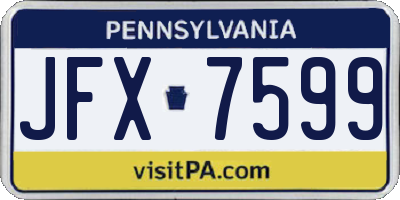 PA license plate JFX7599